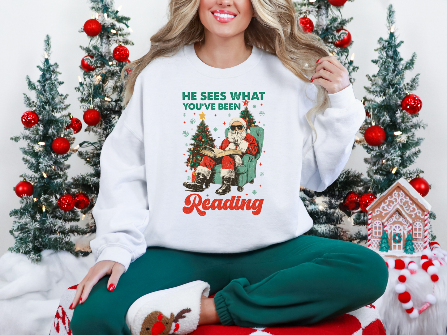 "He Sees What You've Been Reading" Crewneck