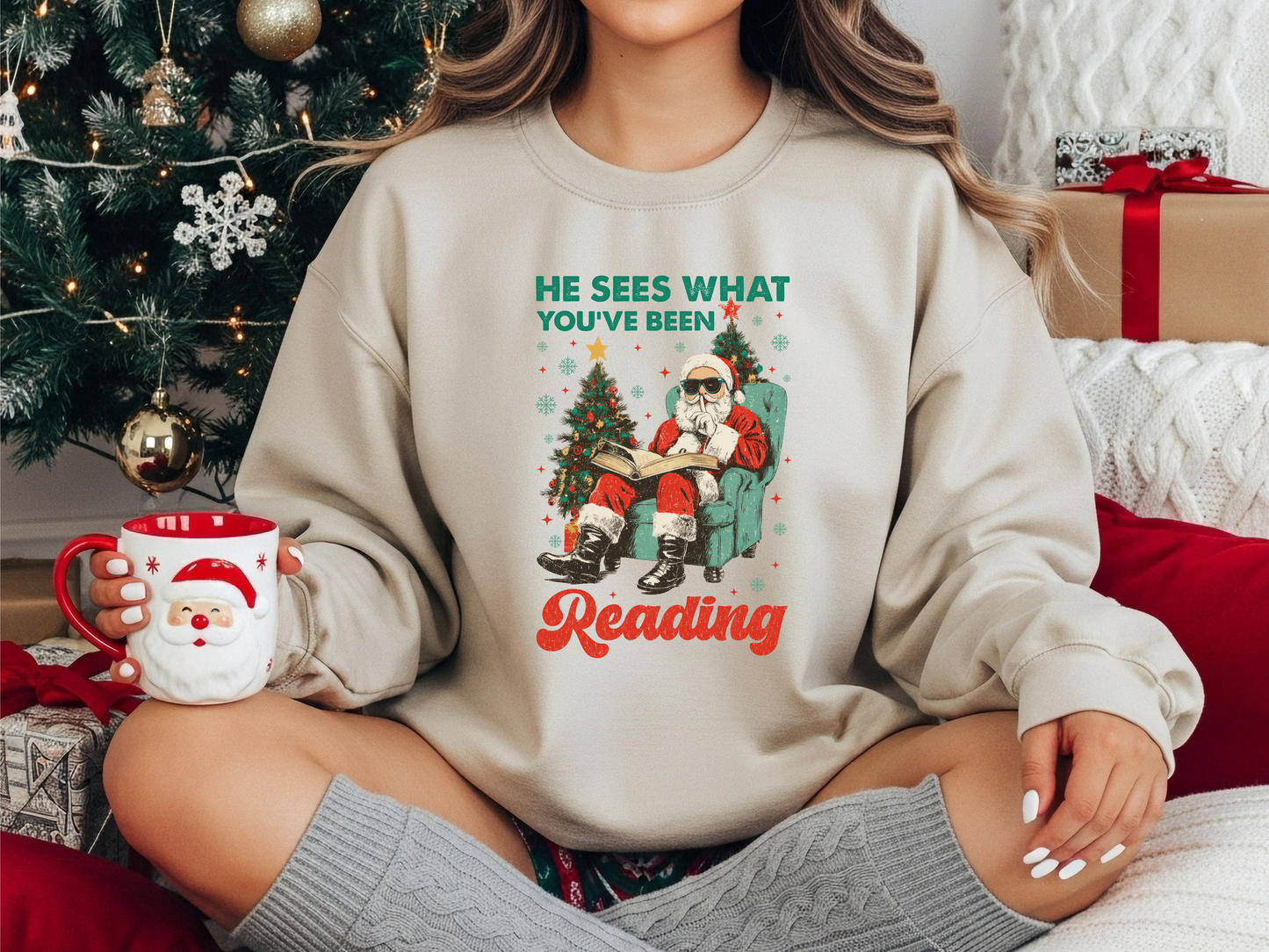 "He Sees What You've Been Reading" Crewneck
