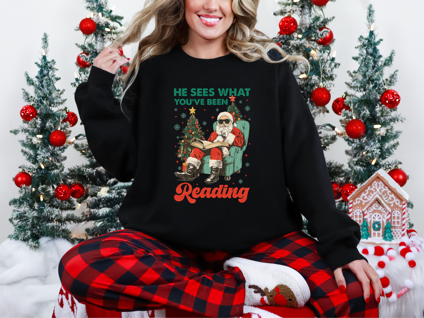 "He Sees What You've Been Reading" Crewneck