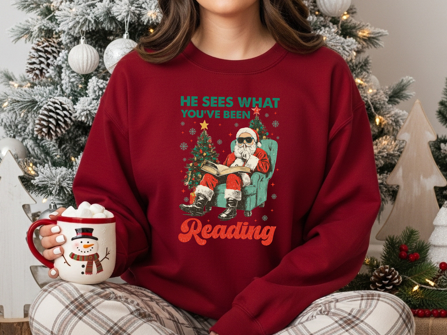 "He Sees What You've Been Reading" Crewneck
