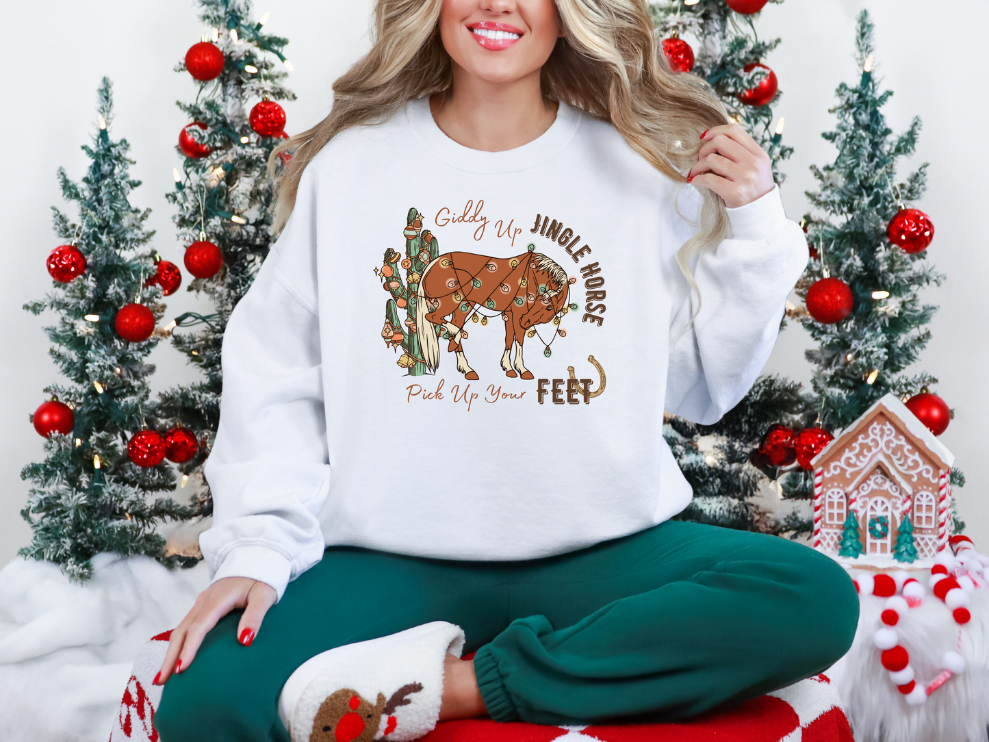 "Giddy Up Jingle Horse" Crewneck