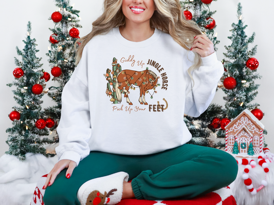"Giddy Up Jingle Horse" Crewneck