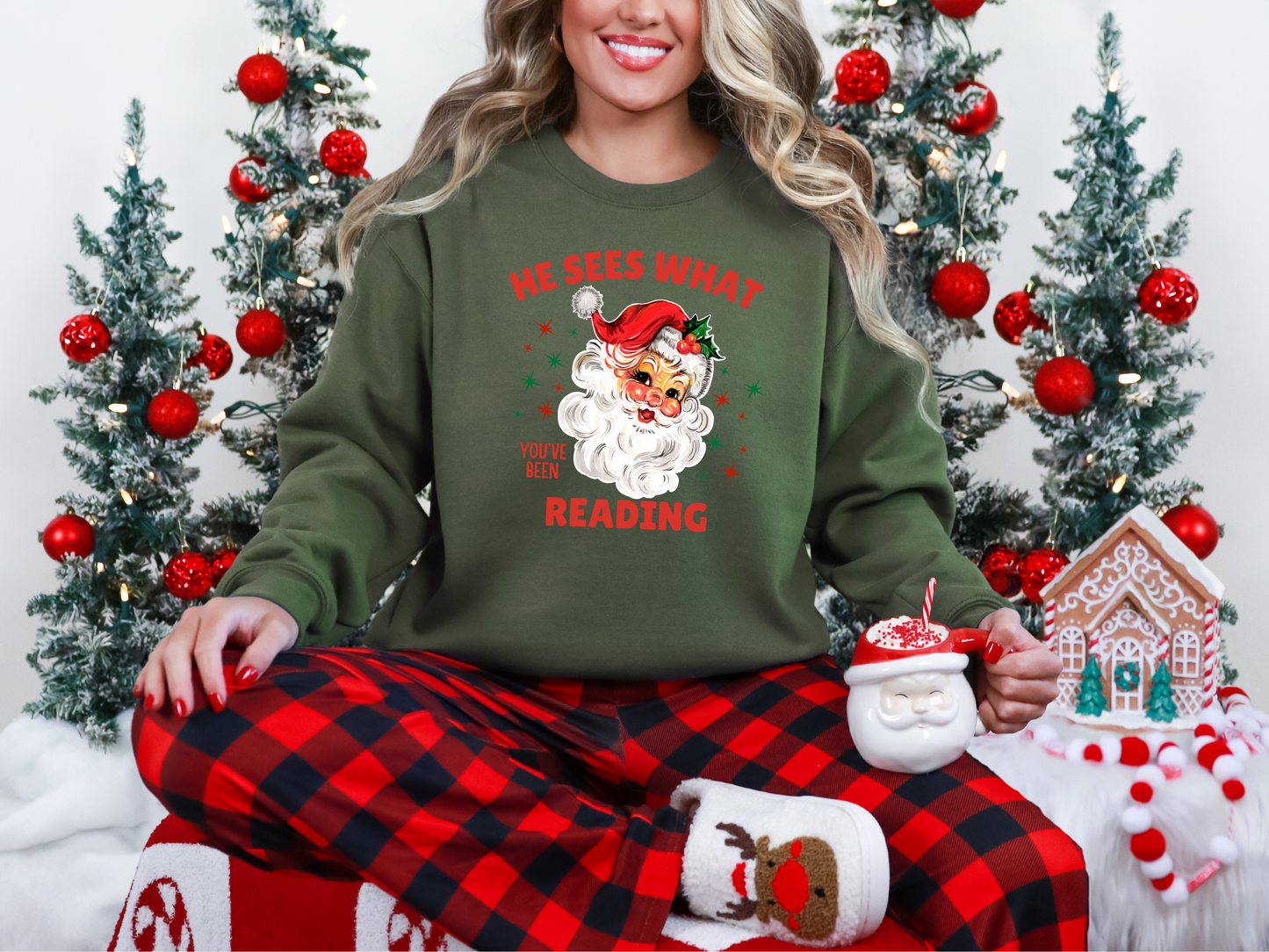 "He Sees What You've Been Reading" Crewneck
