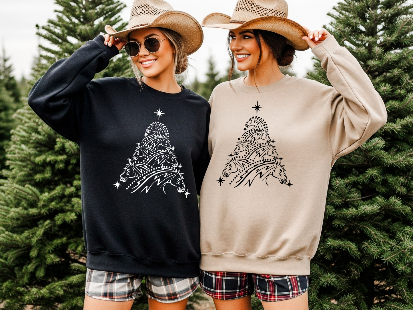 "Horse Christmas Tree" Crewneck