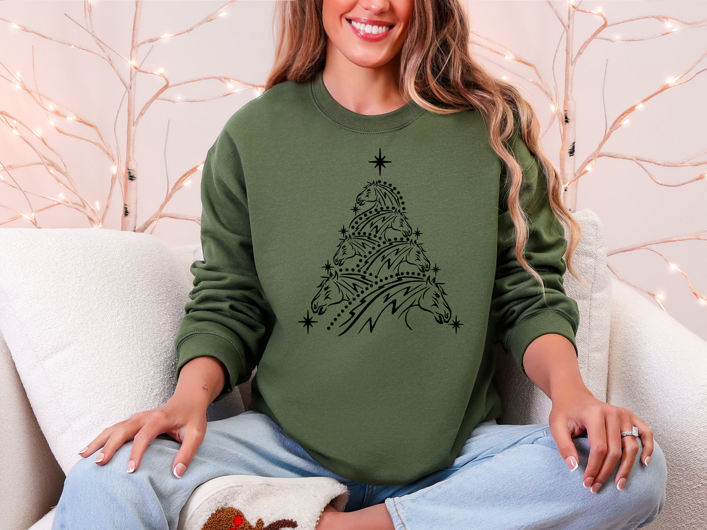 "Horse Christmas Tree" Crewneck