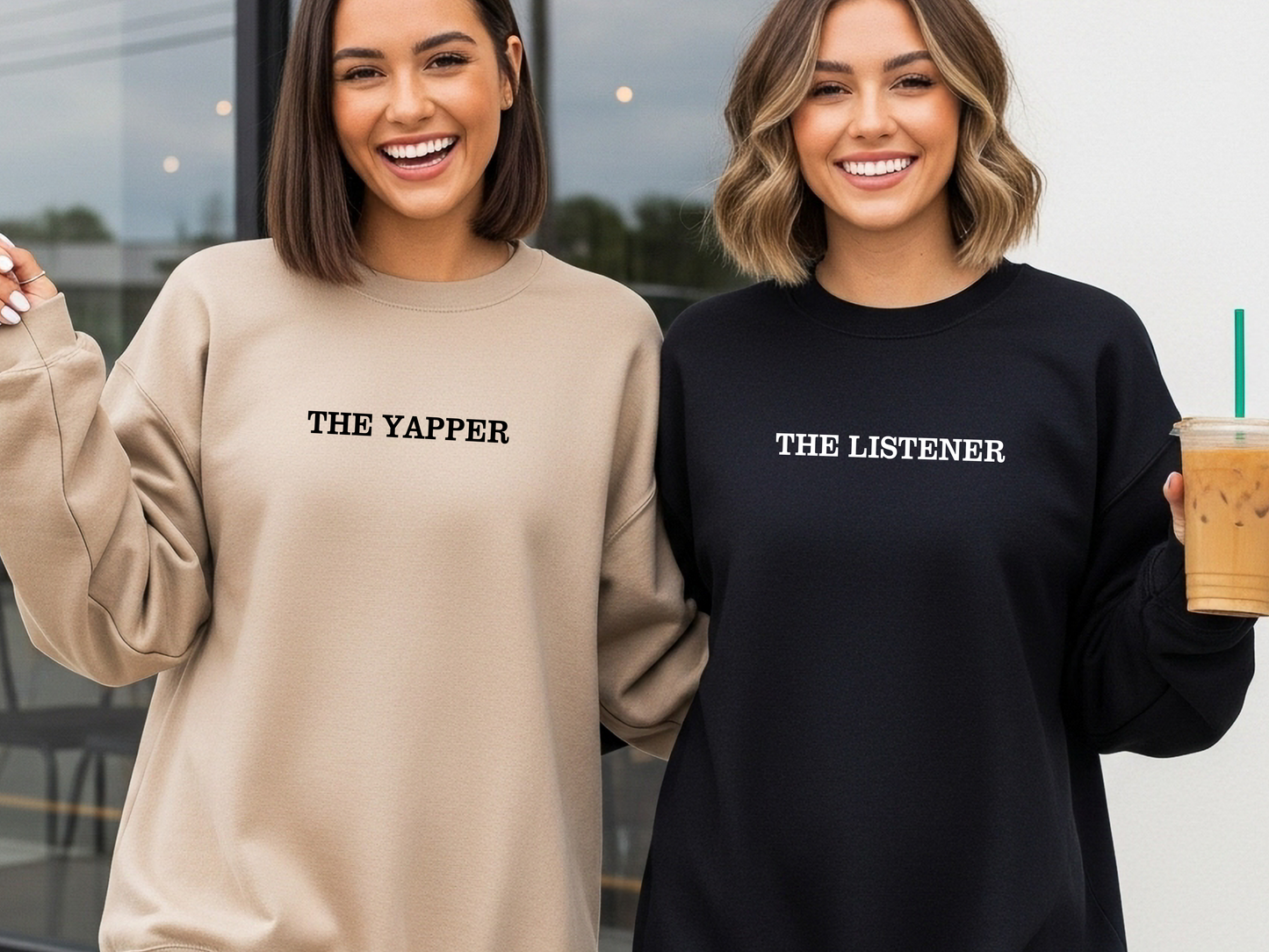 "The Yapper / The Listener" Couple Crewnecks