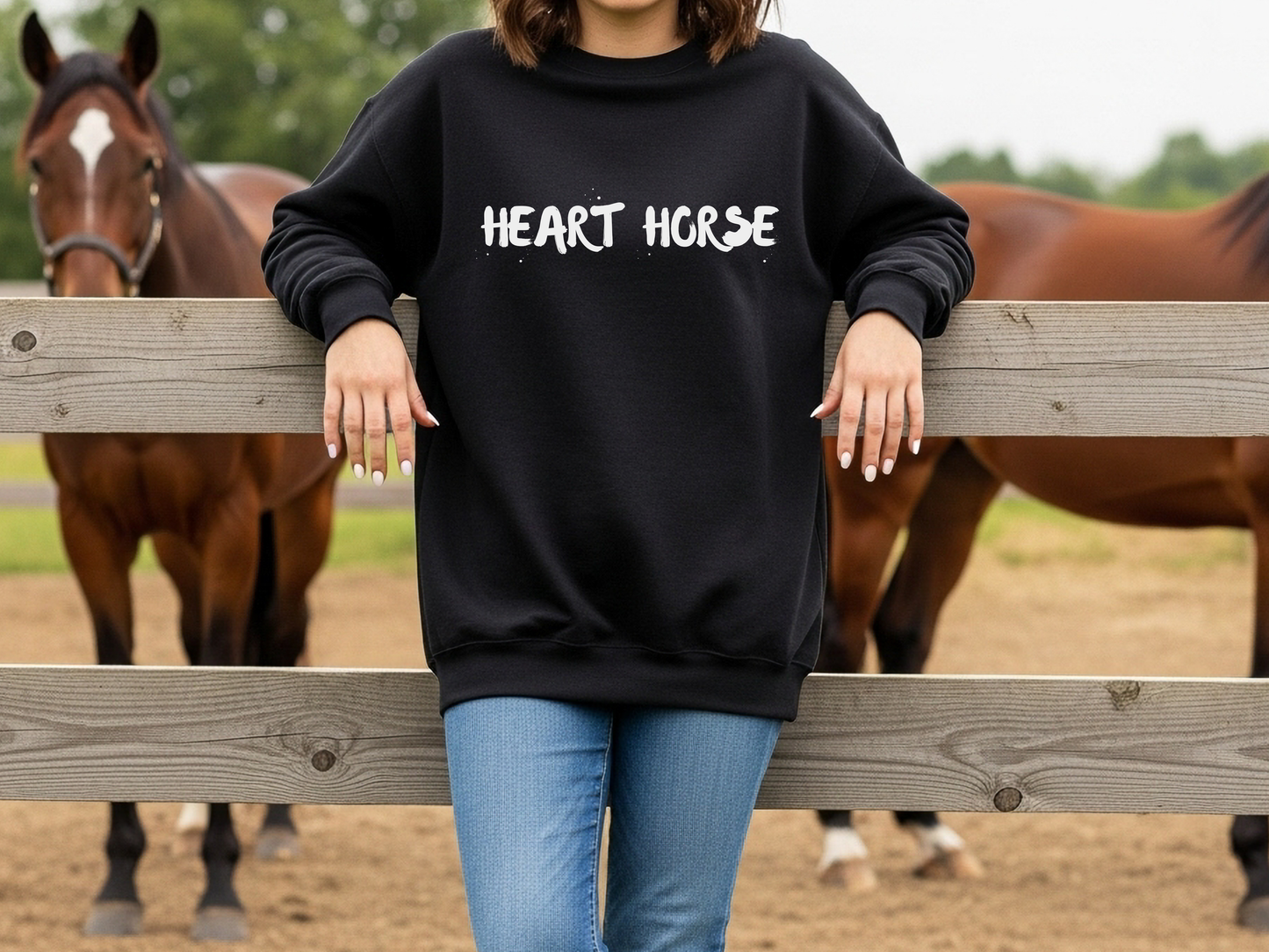 "Heart Horse + Custom Horse Outline" Crewneck