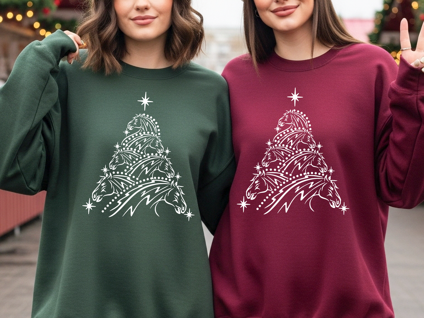 "Horse Christmas Tree" Crewneck