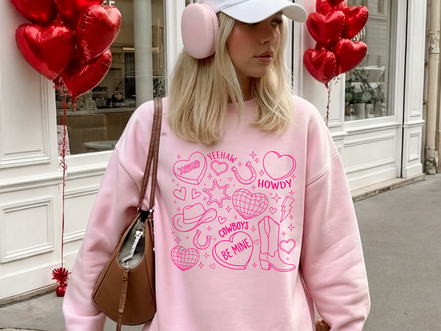 "Cowboy Romance Doodles" Crewneck