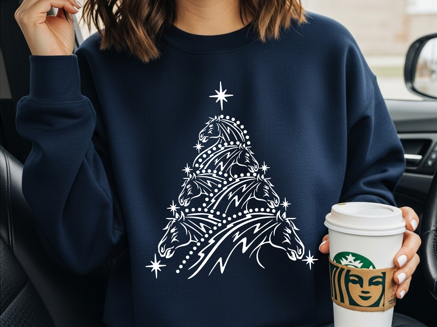 "Horse Christmas Tree" Crewneck