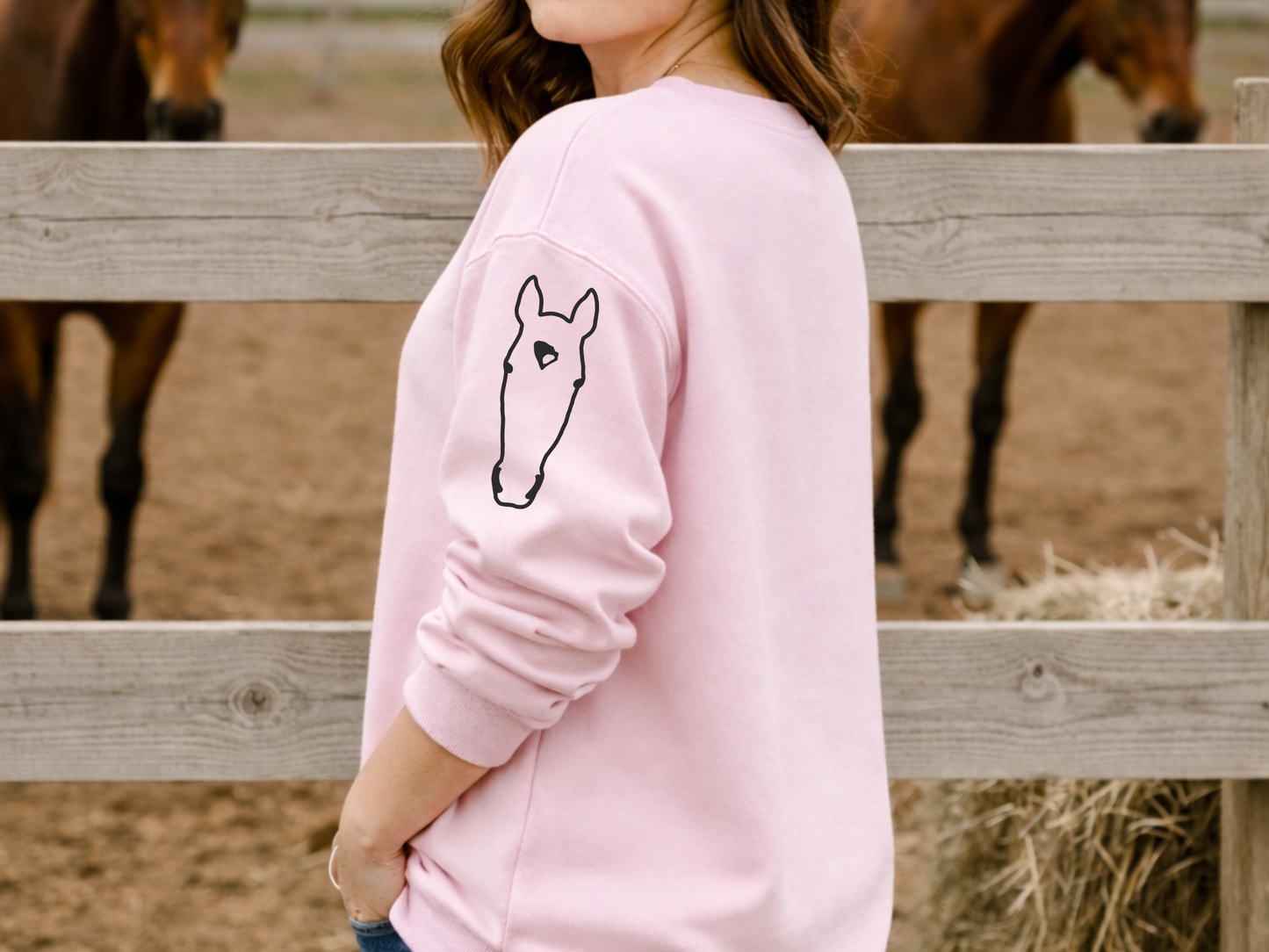 "Heart Horse + Custom Horse Outline" Crewneck