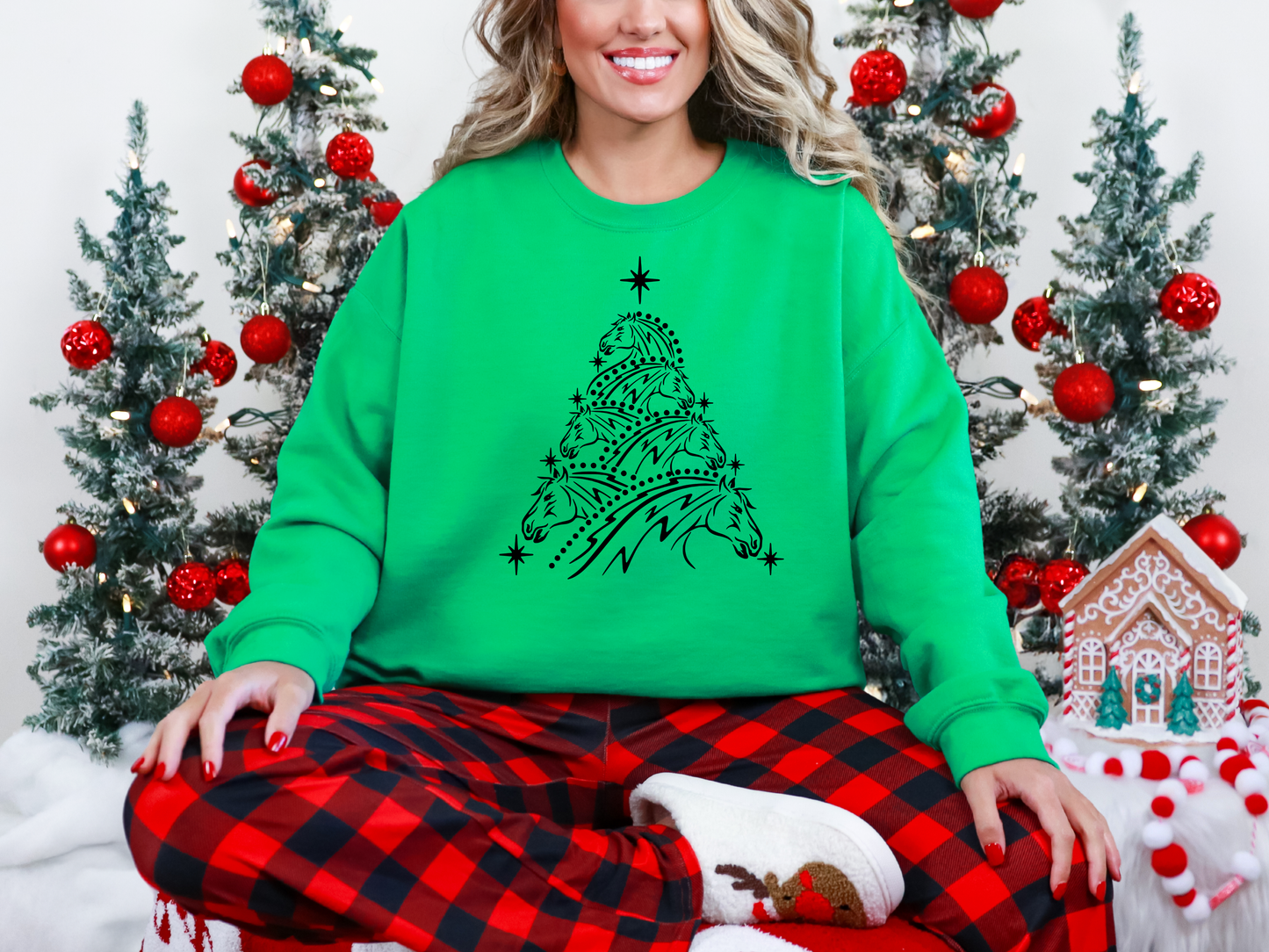 "Horse Christmas Tree" Crewneck