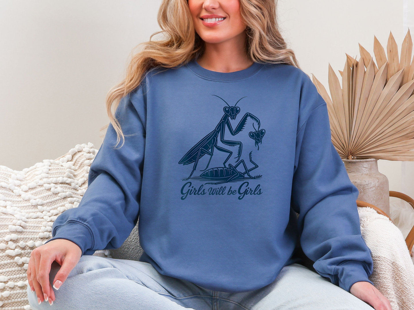 "Girls Will Be Girls: Praying Mantis Energy" Crewneck