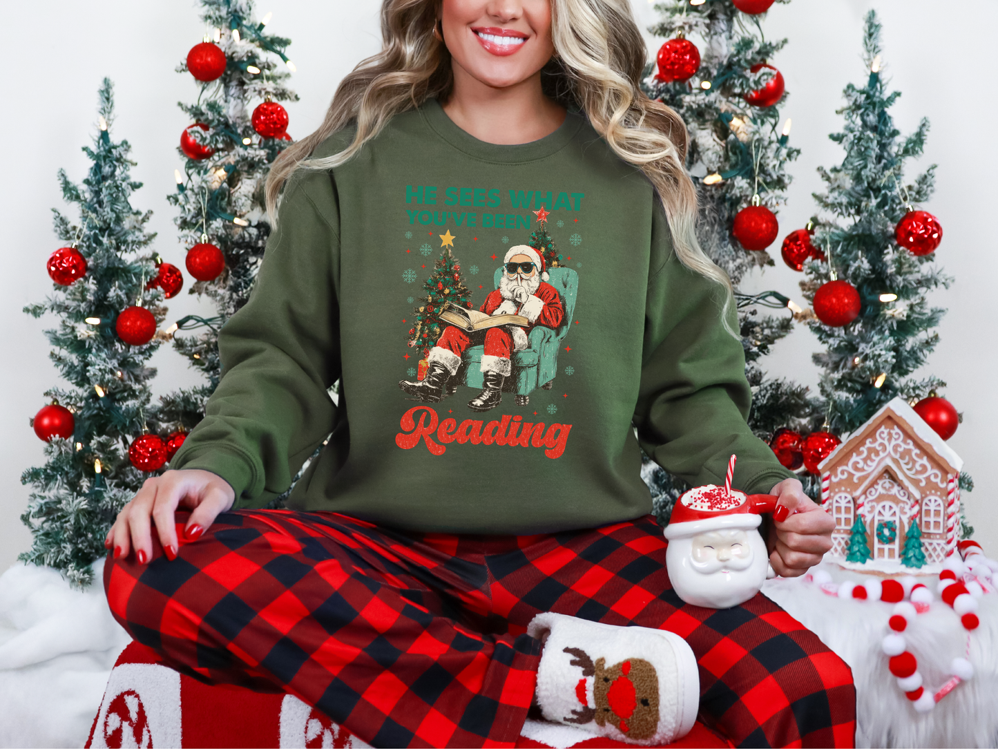 "He Sees What You've Been Reading" Crewneck