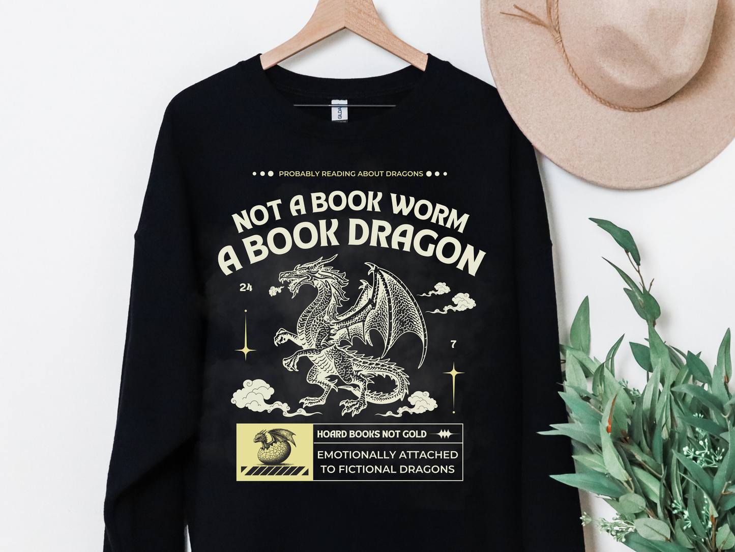 "Not A Book Worm, A Book Dragon" Crewneck