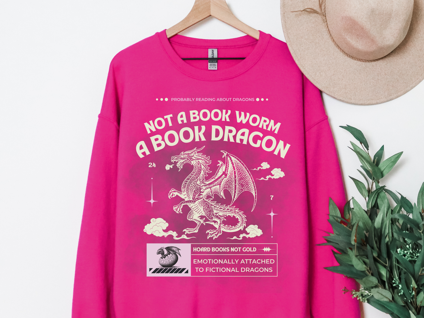 "Not A Book Worm, A Book Dragon" Crewneck