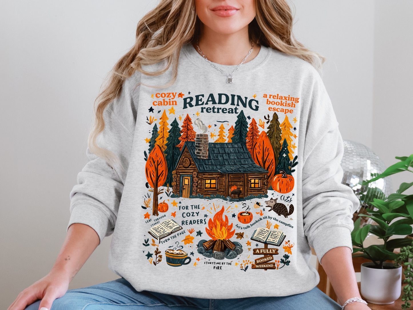 "Cozy Reading Retreat" Crewneck