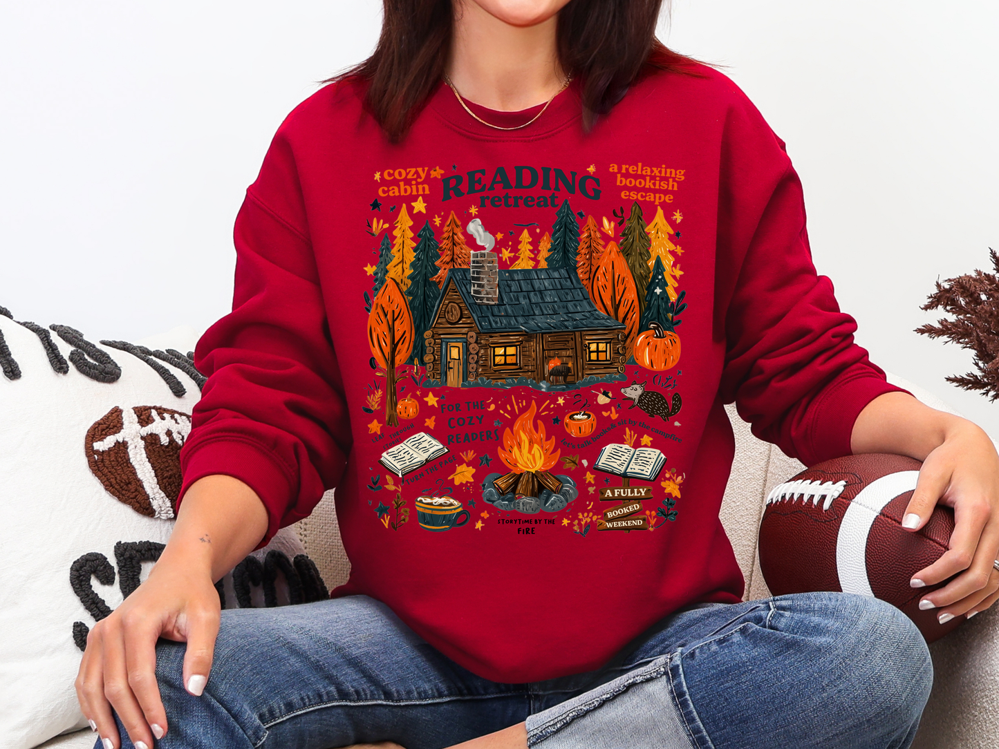 "Cozy Reading Retreat" Crewneck