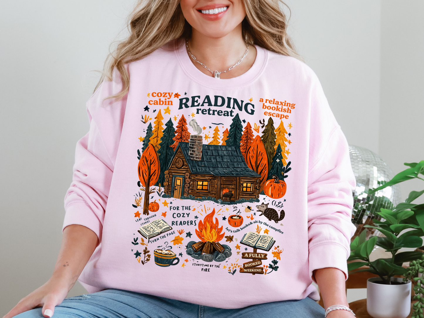 "Cozy Reading Retreat" Crewneck