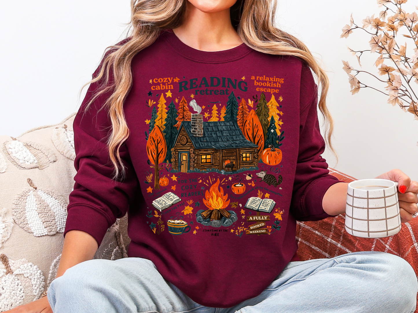 "Cozy Reading Retreat" Crewneck
