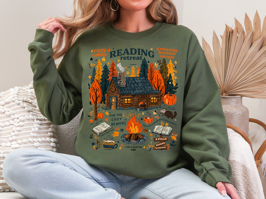 "Cozy Reading Retreat" Crewneck