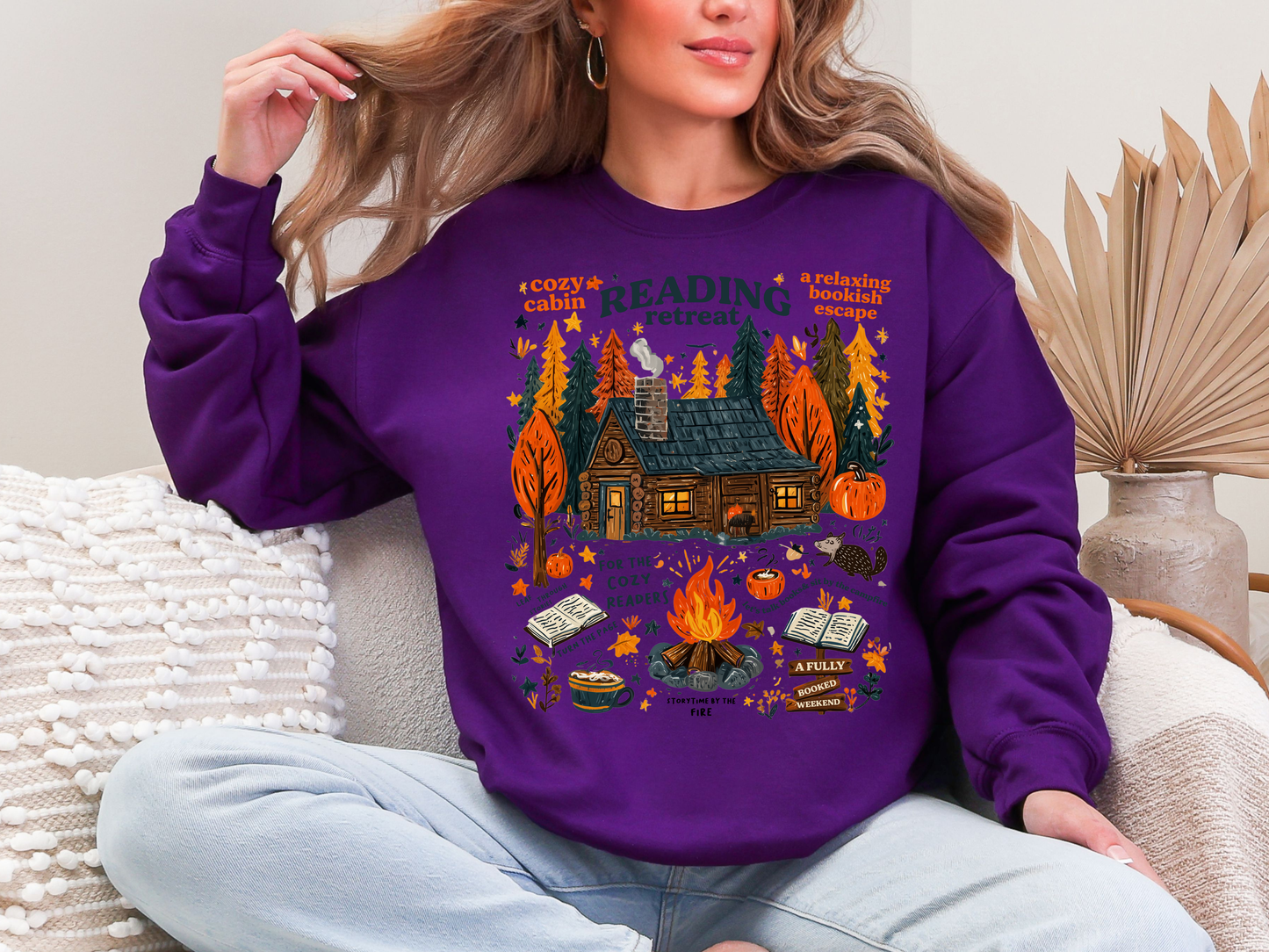 "Cozy Reading Retreat" Crewneck