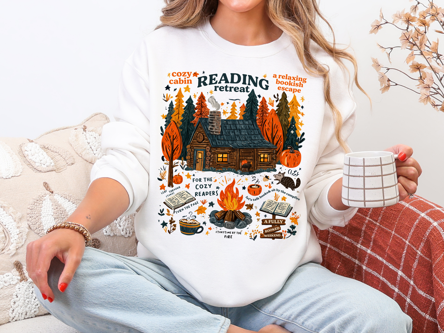 "Cozy Reading Retreat" Crewneck