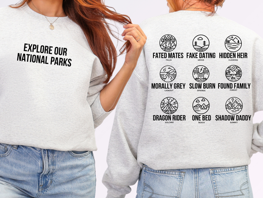 "Book Trope National Parks" Crewneck