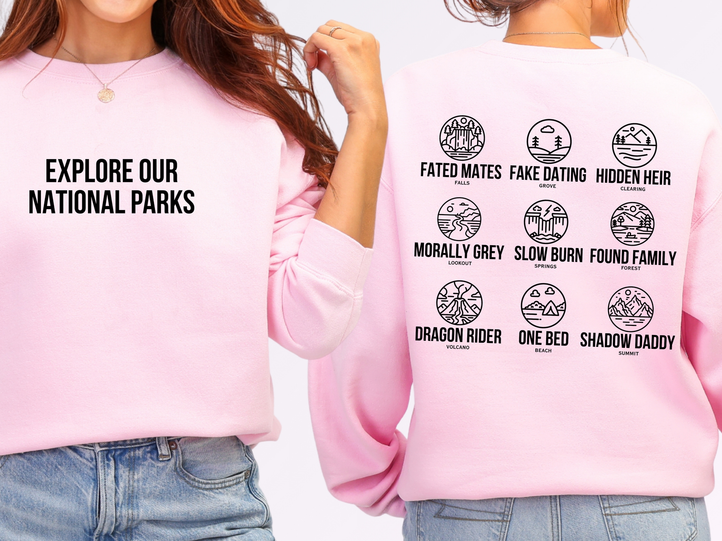 "Book Trope National Parks" Crewneck