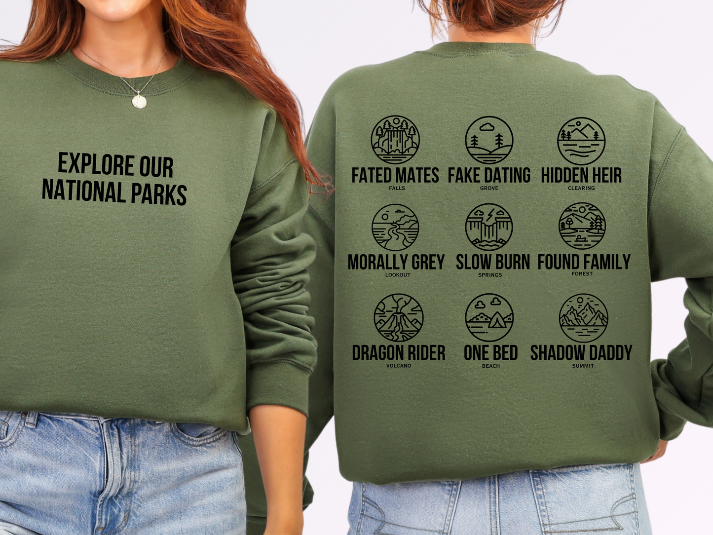 "Book Trope National Parks" Crewneck