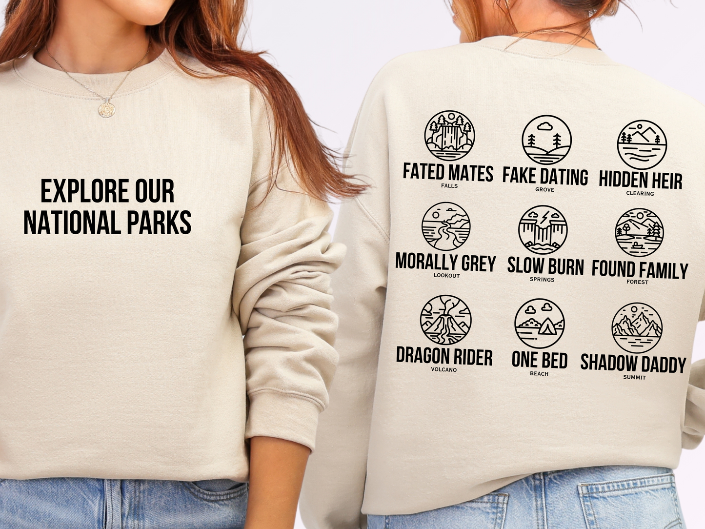 "Book Trope National Parks" Crewneck