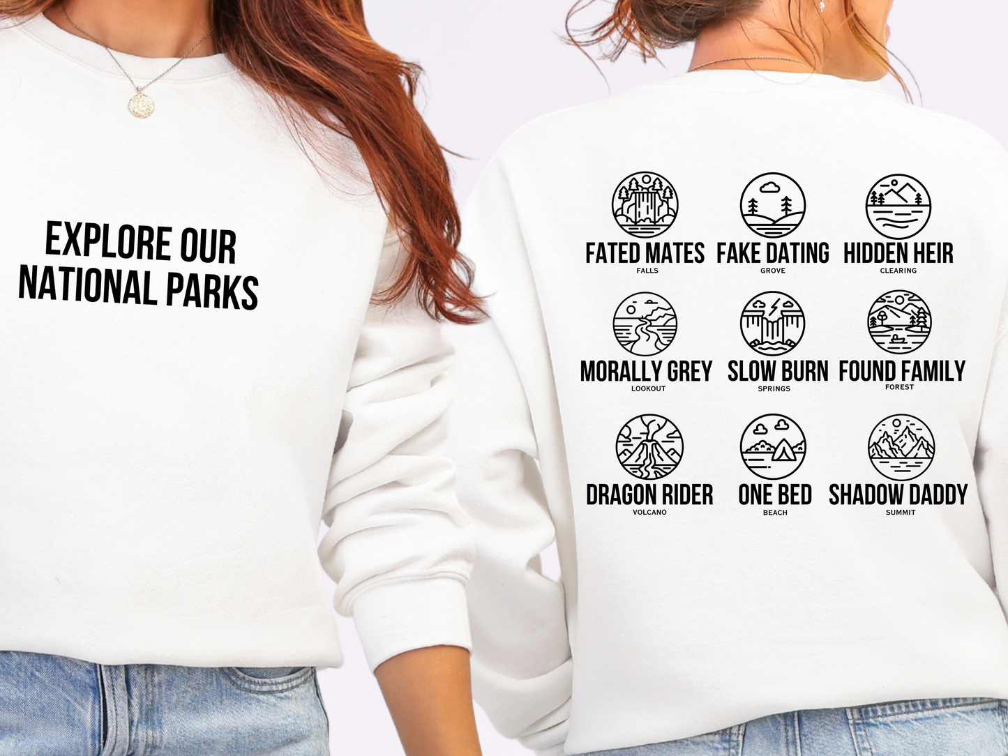 "Book Trope National Parks" Crewneck