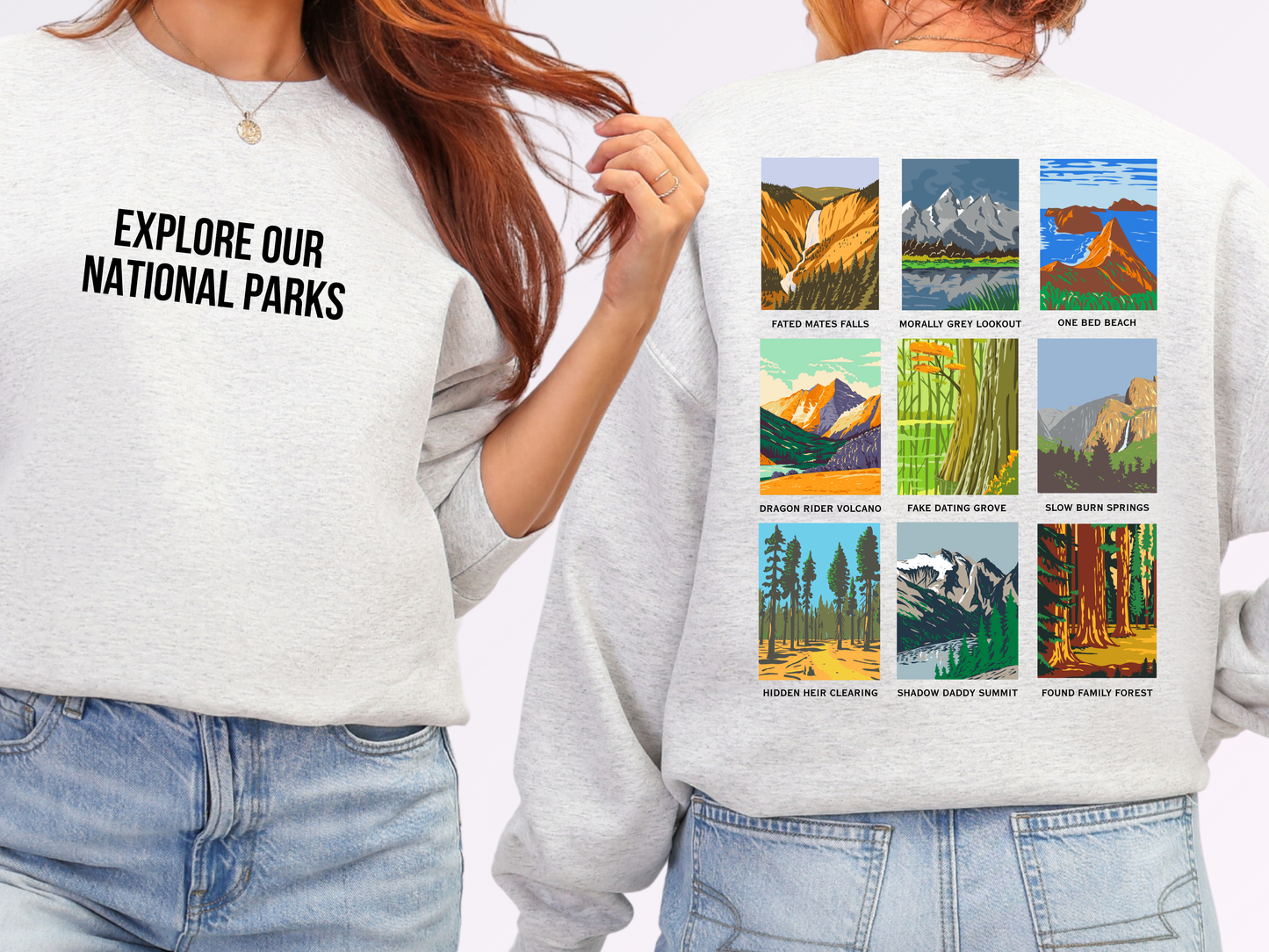 "Book Trope National Parks" Crewneck