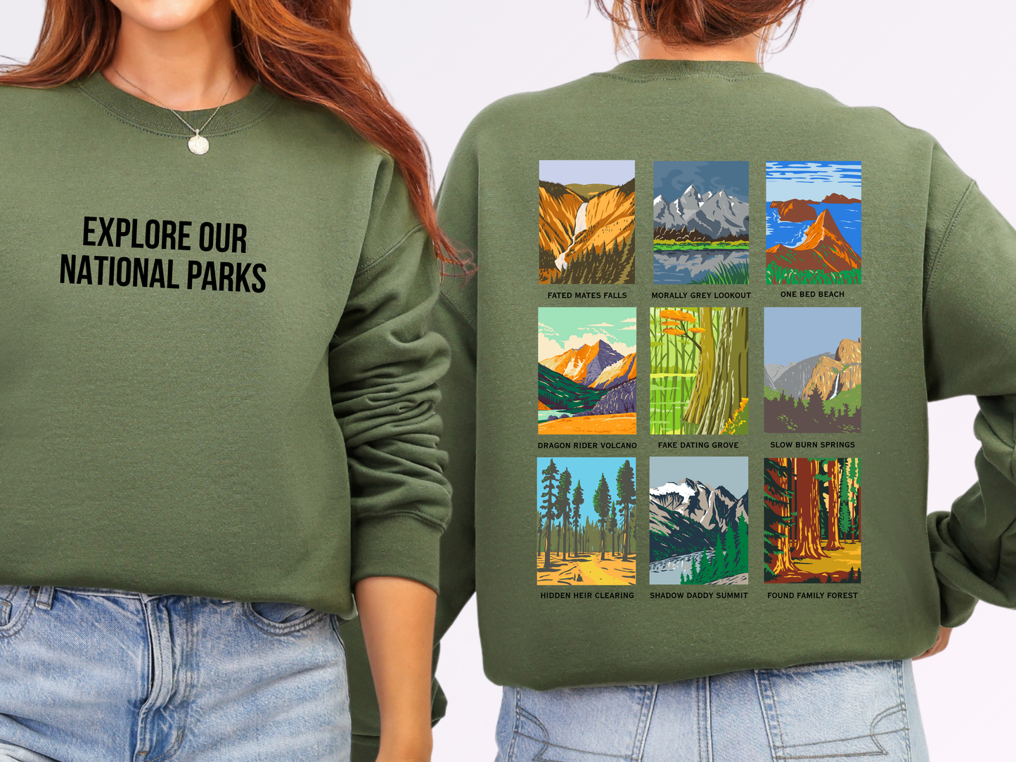 "Book Trope National Parks" Crewneck