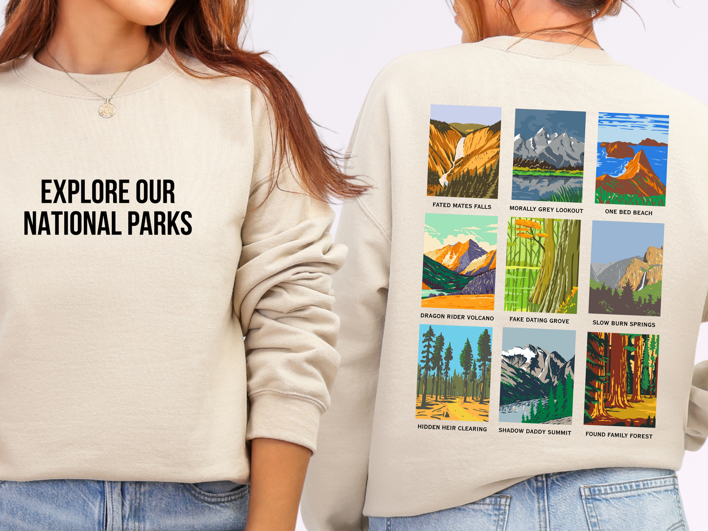 "Book Trope National Parks" Crewneck