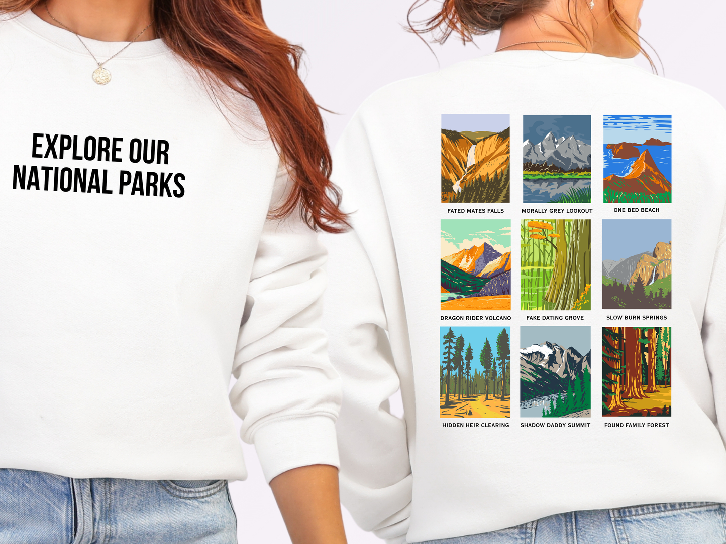 "Book Trope National Parks" Crewneck