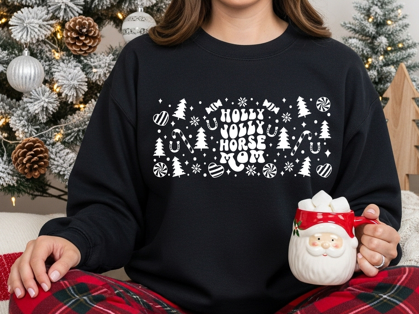 "Holly Jolly Horse Mom" Crewneck