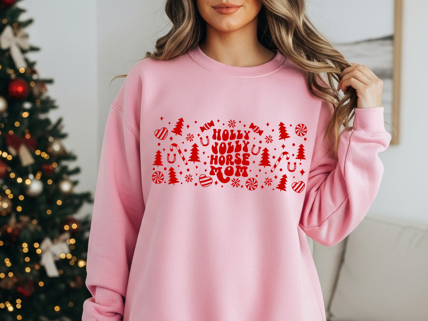 "Holly Jolly Horse Mom" Crewneck