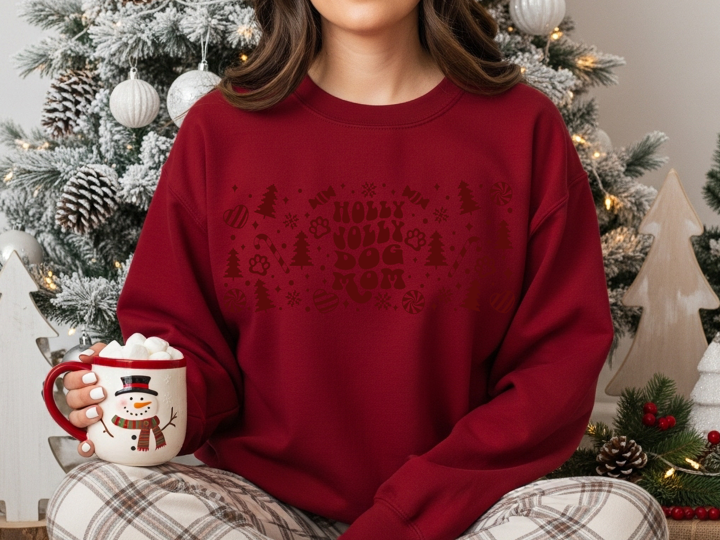 "Holly Jolly Dog Mom" Crewneck
