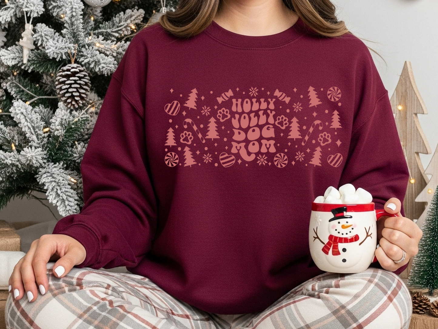 "Holly Jolly Dog Mom" Crewneck